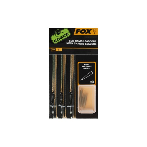 FOX EDGES 50 LB CAMO LEADCORE KWIK CHANGE LEADER