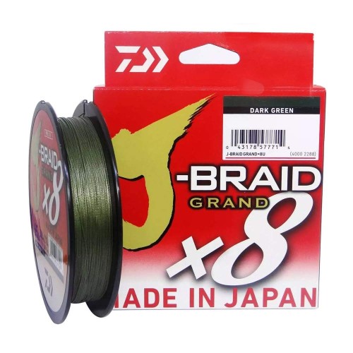 DAIWA J-BRAID GRAND X8 450 MT. 0,24 MM. PE DARK GREEN