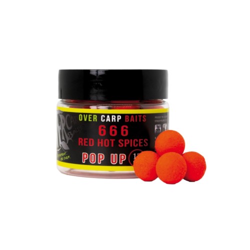 OVER CARP BAITS 666 RED HOT SPICES MINI FLUO POP UP 