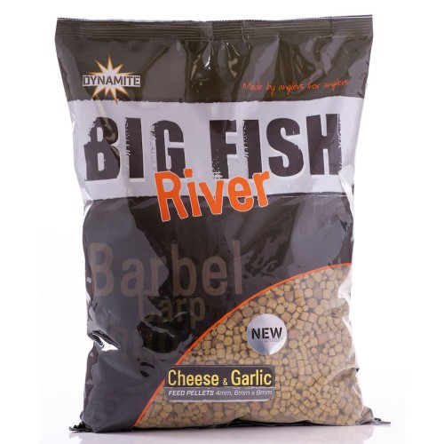 DYNAMITE BIG FISH RIVER PELLETS GARLIC & CHEESE  1,8 Kg 4-6-8 mm 